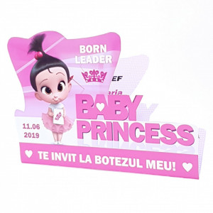 Invitatii Botez Contur Baby Princess 2