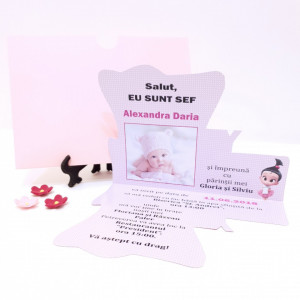 Invitatii Botez Contur Baby Princess 3