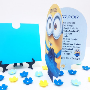 Invitatii Botez Contur Minion