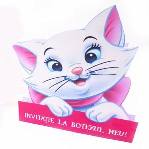 Invitatii Botez Contur Pisicile Aristocrate 4