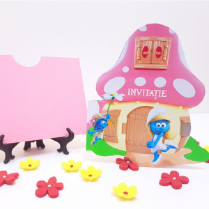 Invitatii Botez Contur Strumfita 9