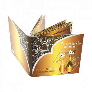Marturie Nunta Carticica Pisici Gold