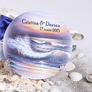 Marturie Nunta Magnet Rotund Romantic
