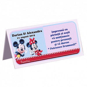 Plic Botez Gemeni Mickey-Minnie Var 3