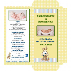 Invitatie Botez Cutie de Ciocolata Coyote