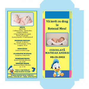 Invitatie Botez Cutie de Ciocolata Donald 1