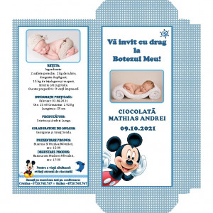 Invitatie Botez Cutie de Ciocolata Mickey Mouse 7