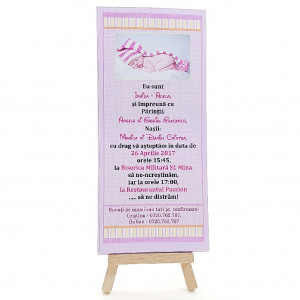 Invitatie Botez Cutie de Ciocolata Minnie Mouse 1