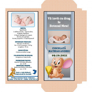 Invitatie Botez Cutie de Ciocolata Tom and Jerry 3