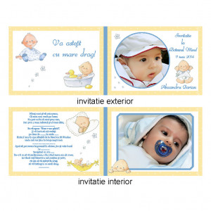 Invitatie Botez Dubla Bebe Vesel