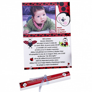 Invitatie Botez Papirus Buburuz 2