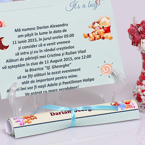 Invitatie Botez Papirus Winnie the Pooh