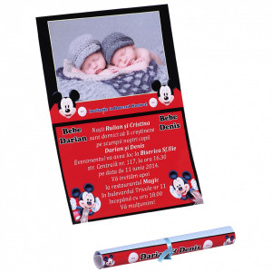Invitatie Gemeni Papirus 2-Mickey Var 3