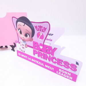 Invitatii Botez Contur Baby Princess 1