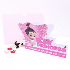Invitatii Botez Contur Baby Princess 3