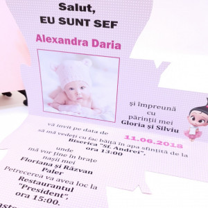 Invitatii Botez Contur Baby Princess 4