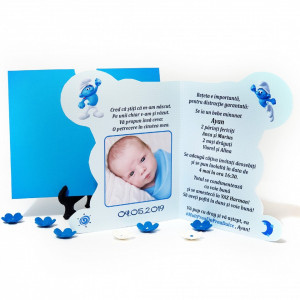 Invitatii Botez Contur Strumf 4