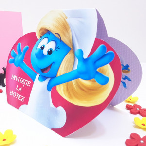 Invitatii Botez Contur Strumfita 2