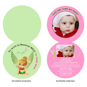 Invitatii Botez Rotunda Dubla Tinkerbell