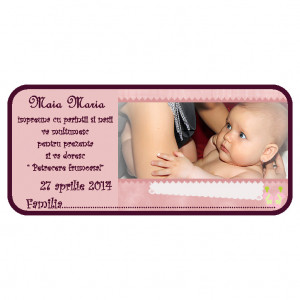 Plic Botez cu Foto Bebelusa 5