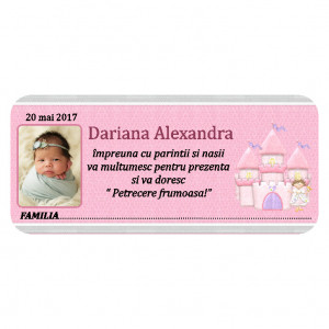 Plic Botez cu Foto Printesa Mititica
