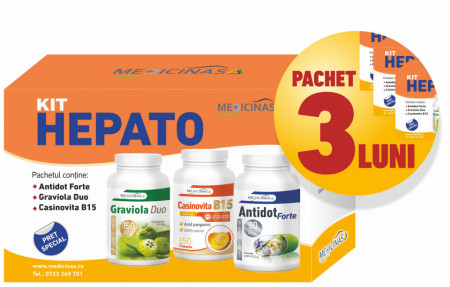 KIT HEPATO - Pachet 3 luni + GRATUIT la prima comandă cartea Ce mănânci ca să vindeci ficatul.