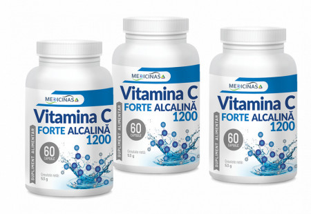 VITAMINA C FORTE ALCALINĂ 1200 - Pachet 3 luni