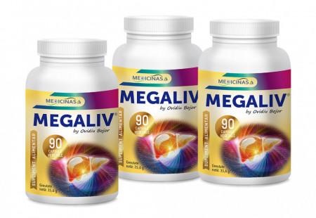 MEGALIV - Pachet 3 luni + GRATUIT la prima comandă cartea Ce mănânci ca să vindeci ficatul