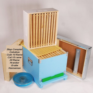 OFERTA SPECIALA - Stupul CUBOBOX 10 rame COMPLET (Magazie 1/2, 20 rame insarmate,hranitor, gratie hanneman)