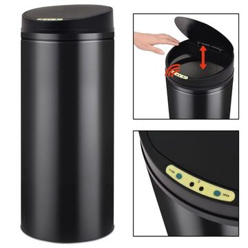 vidaXL Coș de gunoi cu senzor automat 62 L, negru