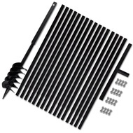 Burghiu manual găuri în pământ 120 mm cu tub prelungitor 17 m