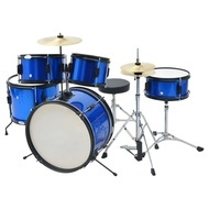 vidaXL Set complet tobe junior din oțel acoperit cu pulbere, albastru