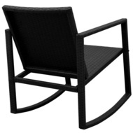 vidaXL Set scaun balansoar cu masă, 3 piese, poliratan, negru