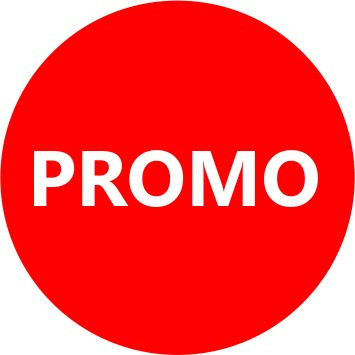 Etichete personalizate cu PROMO, 100 buc, PVC, rezistente la apa