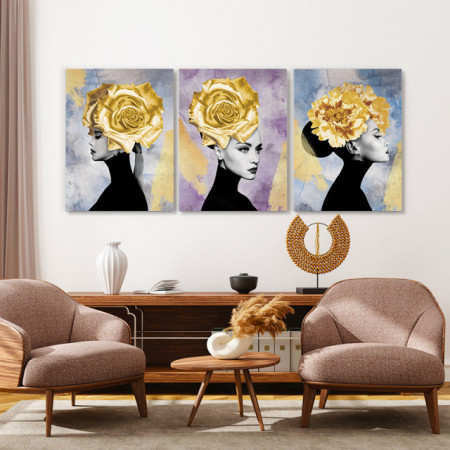 Set tablouri canvas - Hidden Golden Lady