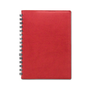 Agendă de lux Cometa Rosso cu spiră nedatata, 15 x 21 cm