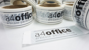 Benzi adezive personalizate cu logo - 180buc - 50mm x 66m