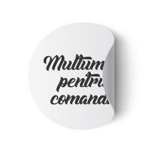 Etichete personalizate MULTUMIM, 100 buc, PVC, rezistente la apa