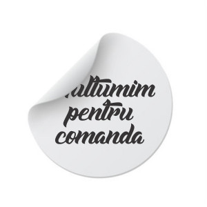 Etichete personalizate MULTUMIM, 100 buc, PVC, rezistente la apa