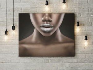 Tablou Canvas Silver lips