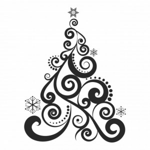 Sticker Swirl Christmas Tree Xmas