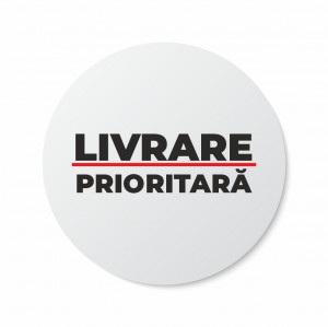 Etichete personalizate LIVRARE PRIORITARA, 100 buc, PVC, rezistente la apa