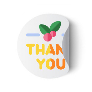 Etichete personalizate THANK, 100 buc, PVC, rezistente la apa