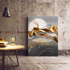 Set tablouri canvas - Deer and golden boat