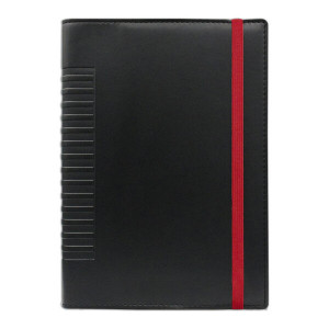 Agendă de lux Cometa Negru cu elastic roșu, 17 x 24 cm