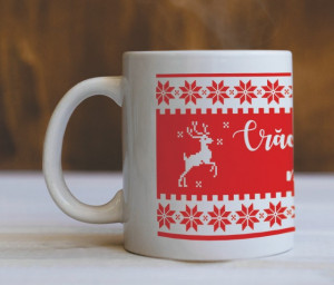 CANA ROSIE CU RENI, CRACIUN FERICIT