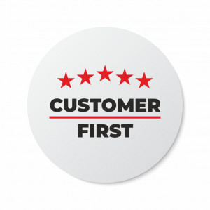 Etichete personalizate CUSTOMER FIRST, 100 buc, PVC, rezistente la apa