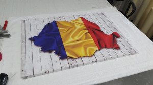Tablou Canvas Romania steag si contur