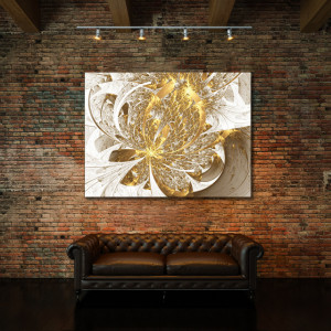 Tablou Canvas Golden Inflorescence 70x100cm - Oferta