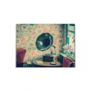 Tablou Canvas Interior vechi cu gramofon